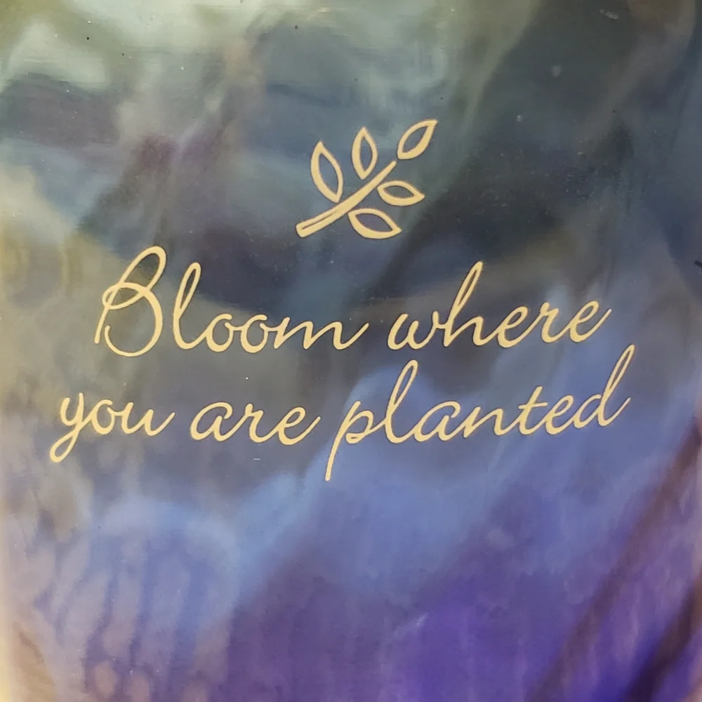 Vintage Cobalt Blue Glass Vase Isaiah 35:1,2 Bloom